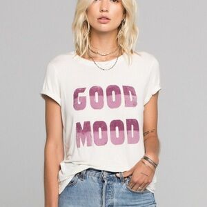 Daydreamer Good Mood Tee White Purple Short Sleeve T-Shirt Size Medium Top Tee M